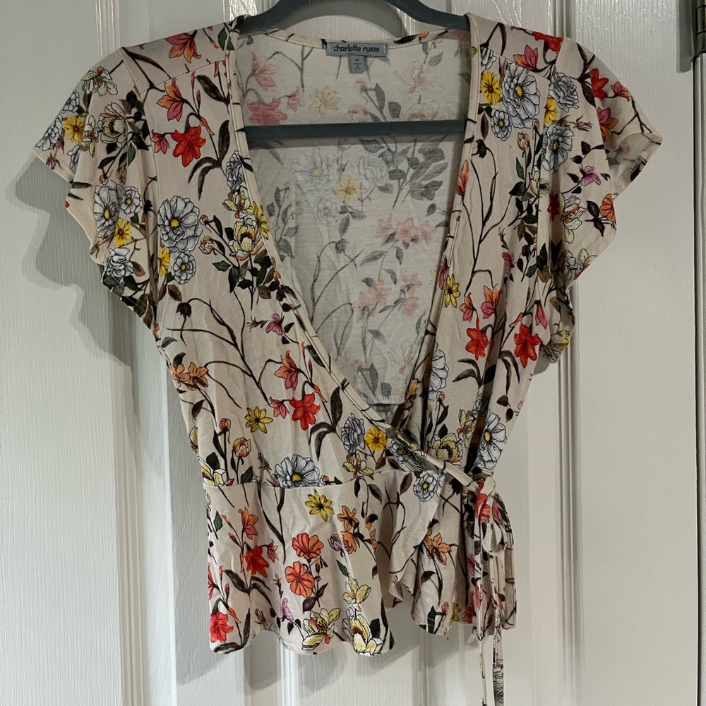 Floral Wrap Top